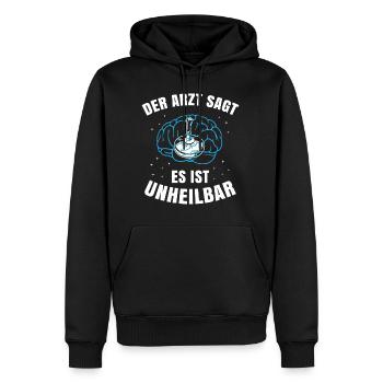 Eisstock Arzt sagt unheilbar Eisstockschütze - Männer Premium Bio Hoodie - Schwarz - Vorne - Nico (187cm)
