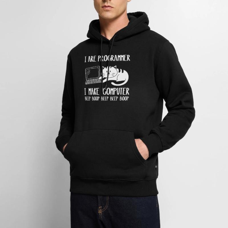 I Are Programmer Cat I Make Computer Beep Boop Men’s Premium Organic Hoodie