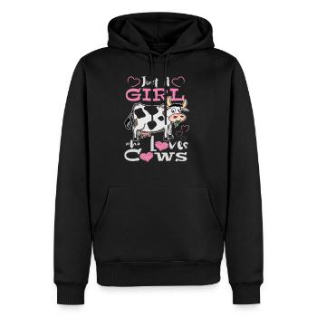 Just A Girl Who Loves Cows Kuh Liebhaber - Männer Premium Bio Hoodie - Schwarz - Vorne - Nico (187cm)