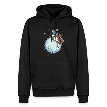 Astronaute Jouer violoncelle musique violoncelle amant - Sweat à capuche Premium bio Homme - noir - Devant - Nico (187cm)
