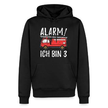 Alarm Ich Bin 3 Feuerwehr - Männer Premium Bio Hoodie - Schwarz - Vorne - Nico (187cm)