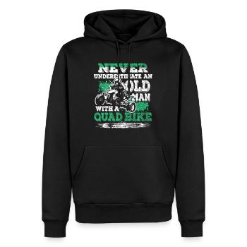 Never Underestimate An Old Man With A Quad Bike - Männer Premium Bio Hoodie - Schwarz - Vorne - Nico (187cm)