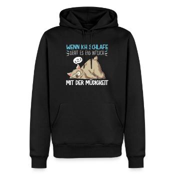 Ich Schlafe Lama Alpaka Schlafen Lustige Sprüche S - Männer Premium Bio Hoodie - Schwarz - Vorne - Nico (187cm)