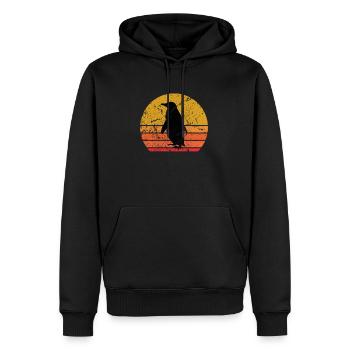 Rétro Soleil Manchot animal sauvage cadeau - Sweat à capuche Premium bio Homme - noir - Devant - Nico (187cm)
