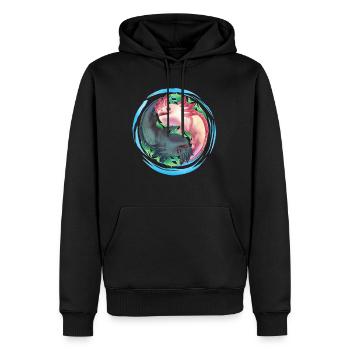 Axolotl Ying Yang - Sweat à capuche Premium bio Homme - noir - Devant - Nico (187cm)