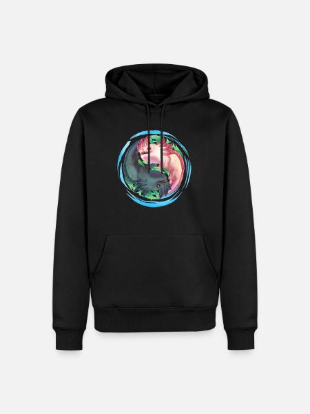 Axolotl Ying Yang - Men’s Premium Organic Hoodie - black