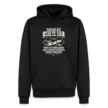 Fluggeräte Mechaniker Flugzeug Triebwerk Luftfahrt - Männer Premium Bio Hoodie - Schwarz - Vorne - Nico (187cm)