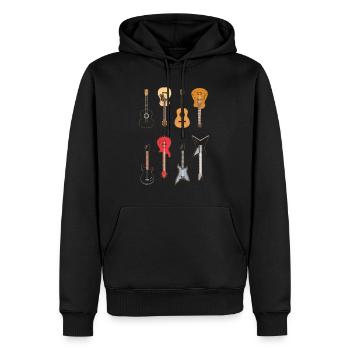 Guitars Collection Guitarist Musician Gift - Men’s Premium Organic Hoodie - black - Front - Nico (187cm)