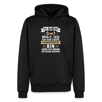 Bester Handwerker - Handwerk Geschenk - Männer Premium Bio Hoodie - Schwarz - Vorne - Nico (187cm)
