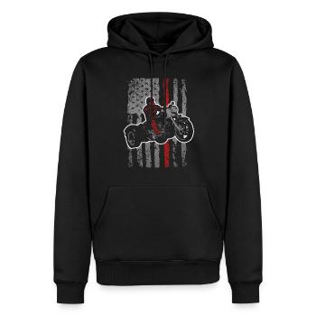 Vintage Triker Motorrad Trike Fahrer - Männer Premium Bio Hoodie - Schwarz - Vorne - Nico (187cm)