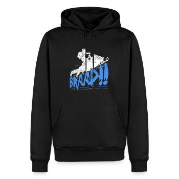 Cool Braap Snowmobile Snowrider Geschenkidee - Männer Premium Bio Hoodie - Schwarz - Vorne - Nico (187cm)