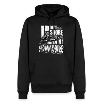 I Don't Snore I Dream I'm A Snowmobile - Männer Premium Bio Hoodie - Schwarz - Vorne - Nico (187cm)