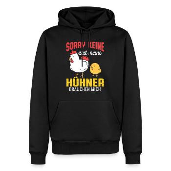Meine Hühner brauchen mich lustiges Landwirtin - Männer Premium Bio Hoodie - Schwarz - Vorne - Nico (187cm)