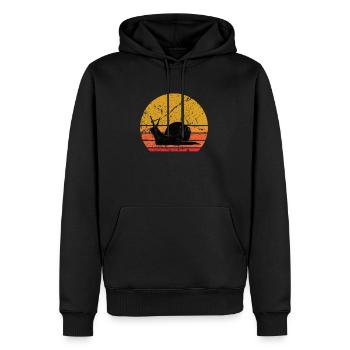 Retro Sun Snail Gift - Men’s Premium Organic Hoodie - black - Front - Nico (187cm)