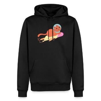 Space Cat Eis, Astronaut Cat Rakete - Männer Premium Bio Hoodie - Schwarz - Vorne - Nico (187cm)