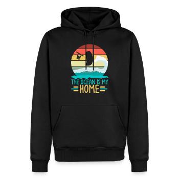 Kitesurfing, Kitesurfing Kitesurfen, Meer, - Männer Premium Bio Hoodie - Schwarz - Vorne - Nico (187cm)