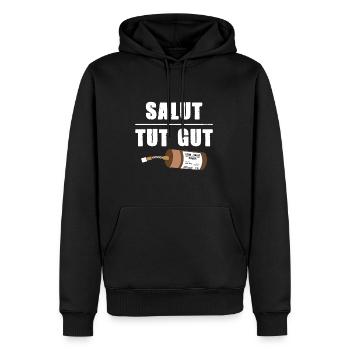 Pyrotechnik Salut Tut Gut Silvester Böller Kracher - Männer Premium Bio Hoodie - Schwarz - Vorne - Nico (187cm)