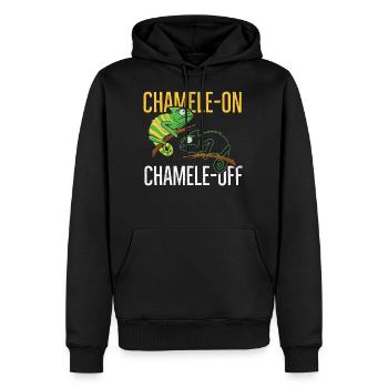 Chameleon Design for a Chameleon Breeder - Men’s Premium Organic Hoodie - black - Front - Nico (187cm)