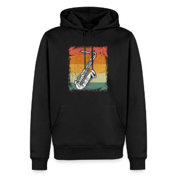 Vintage Saxophon Spieler Saxophon Geschenkidee - Männer Premium Bio Hoodie - Schwarz - Vorne - Nico (187cm)