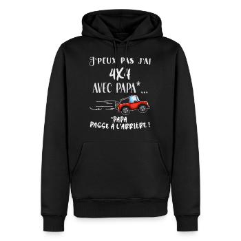 Bébé conduit la voiture de papa - Sweat à capuche Premium bio Homme - noir - Devant - Nico (187cm)