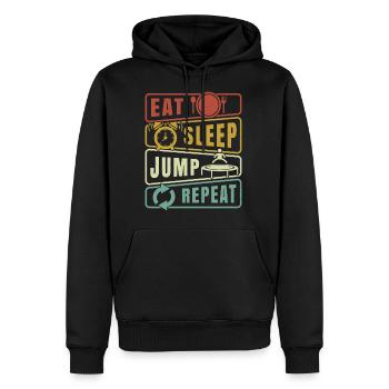 Eat Sleep Jump Repeat Trampoline Jumping Fitness - Sweat à capuche Premium bio Homme - noir - Devant - Nico (187cm)