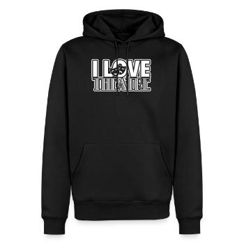 Acteurs acteurs Love Theatre - Sweat à capuche Premium bio Homme - noir - Devant - Nico (187cm)