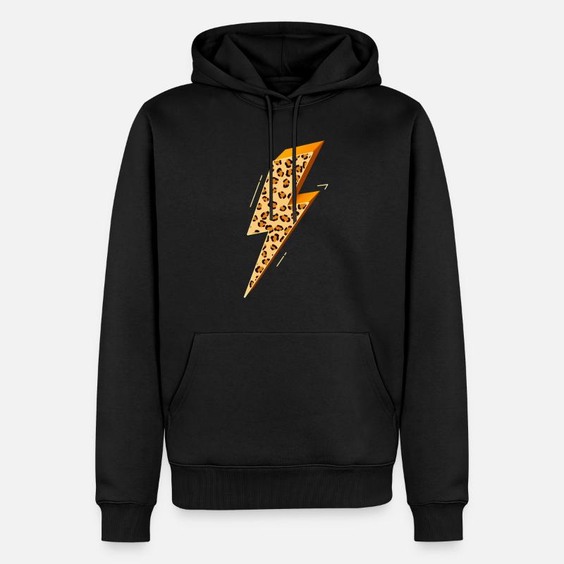 Foudre, boulons éclair, foudre, - Sweat à capuche Premium bio Homme - noir