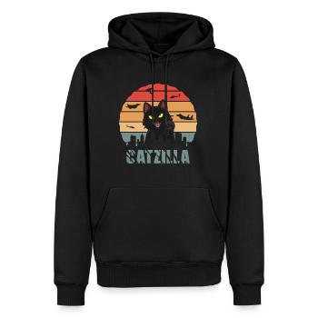 Chat Film Catzilla Chat Noir - Sweat à capuche Premium bio Homme - noir - Devant - Nico (187cm)