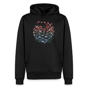 Turtle Heart Lover Ocean Gift Idea - Men’s Premium Organic Hoodie - black - Front - Nico (187cm)
