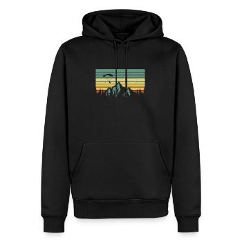 Vintage paraglider mountains skydiving paragliding - Sweat à capuche Premium bio Homme - noir - Devant - Nico (187cm)