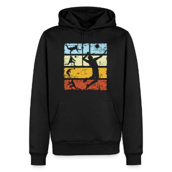 Volley-ball vintage cadeau beach volleyball - Sweat à capuche Premium bio Homme - noir - Devant - Nico (187cm)