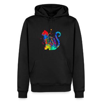 Cats Art Vintage Kitten Retro Kitten Graphic - Männer Premium Bio Hoodie - Schwarz - Vorne - Nico (187cm)