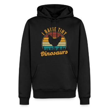 I Raise Tiny Dinosaurs Funny Chicken Gift - Men’s Premium Organic Hoodie - black - Front - Nico (187cm)