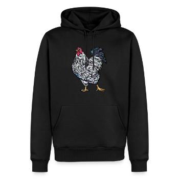 Wyandotten Poulets Type de poules fermiers - Sweat à capuche Premium bio Homme - noir - Devant - Nico (187cm)