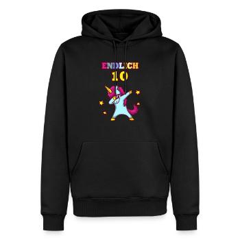 Einhorn 10 Jahre Geburtstag Einhorn Geburtstag - Männer Premium Bio Hoodie - Schwarz - Vorne - Nico (187cm)