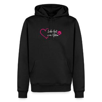 Liebe hat vier Pfoten Hunde Herz Pfote Hund Gassi - Männer Premium Bio Hoodie - Schwarz - Vorne - Nico (187cm)