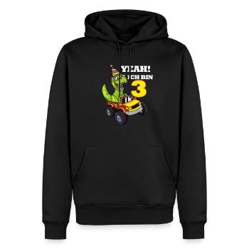Kinder Geburtsag Dino Ich Bin 3 2018 Geboren - Männer Premium Bio Hoodie - Schwarz - Vorne - Nico (187cm)