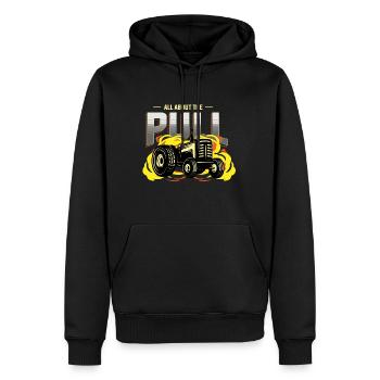 tractor pulling, tractor pulling tractor, racing, - Men’s Premium Organic Hoodie - black - Front - Nico (187cm)