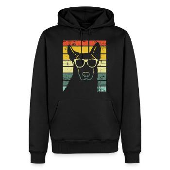 Rétro Vintage German Shepherd propriétaire de chien - Sweat à capuche Premium bio Homme - noir - Devant - Nico (187cm)