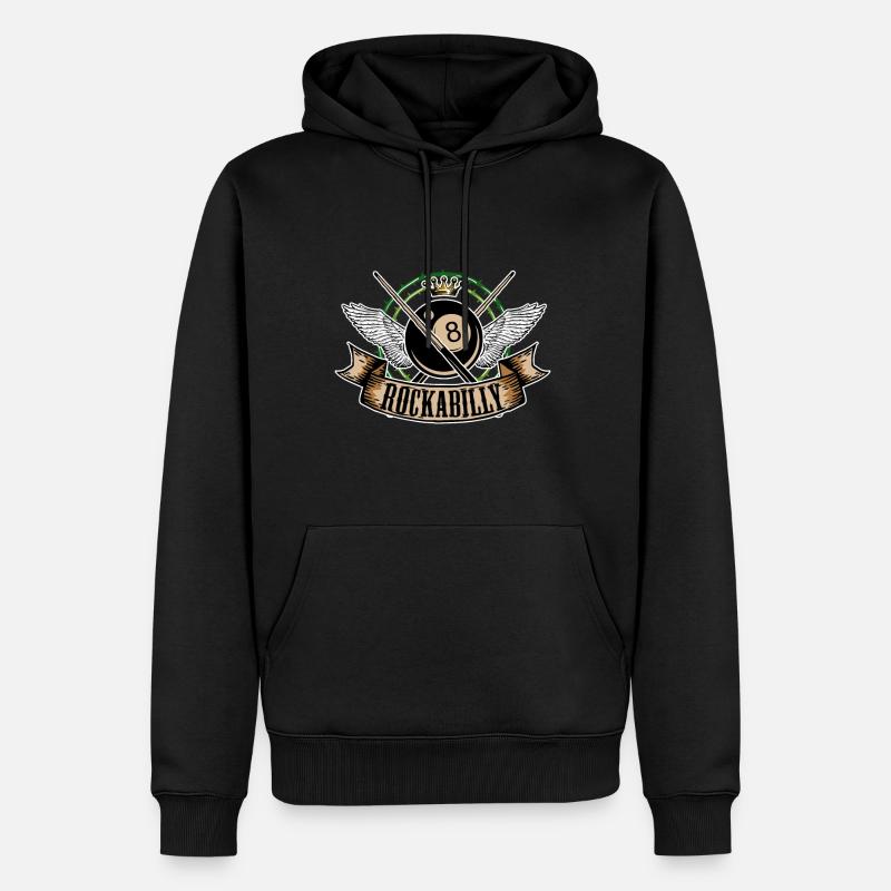 Rock n Roll Pool Billard 8 Rockabilly - Männer Premium Bio Hoodie - Schwarz