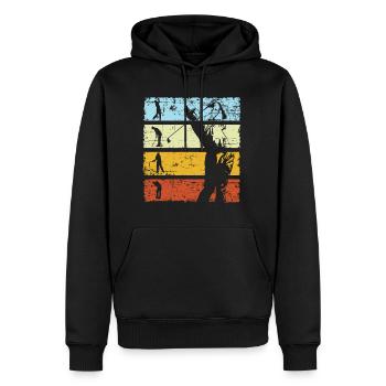 Golfer & Golfspieler Golf Club Golfplatz Retro - Männer Premium Bio Hoodie - Schwarz - Vorne - Nico (187cm)