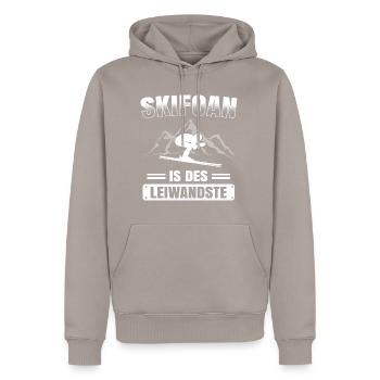 Skifoan Is Des Leiwandste Ski Skifahrer Mundart - Männer Premium Bio Hoodie - Taupe - Vorne - Nico (187cm)