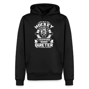Hockey Je suis une maman de hockey - Sweat à capuche Premium bio Homme - noir - Devant - Nico (187cm)
