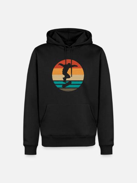 Skate Skate Vintage Skate Cadeau Skateboard - Sweat à capuche Premium bio Homme - noir