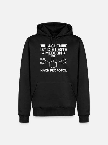 Lachen Ist Die Beste Medizin Nach Propofol Lustige - Männer Premium Bio Hoodie - Schwarz