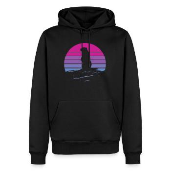 marmot, marmot animal, rodent, - Männer Premium Bio Hoodie - Schwarz - Vorne - Nico (187cm)