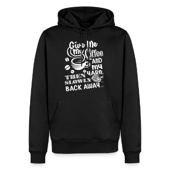 Tricoter tricoter donnez-moi du café et du fil - Sweat à capuche Premium bio Homme - noir - Devant - Nico (187cm)