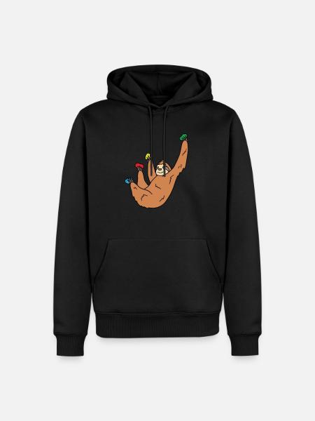 Sloth Climbing Gift - Men’s Premium Organic Hoodie - black