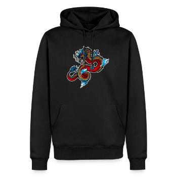 Dragon Japonais T-shirt cadeau Dragon - Sweat à capuche Premium bio Homme - noir - Devant - Nico (187cm)