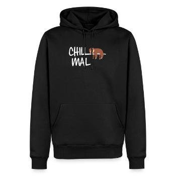 Chill Mal Faultier Faultier Nickerchen Schlaf - Männer Premium Bio Hoodie - Schwarz - Vorne - Nico (187cm)